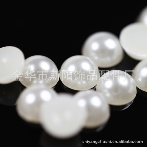 yiwu wholesale semicircle paint loose beads fashion women‘s hat hair accessories material half 6mm imitation pearl jewelry accessories