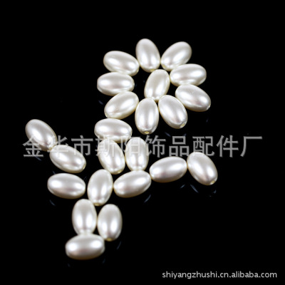 Wholesale 3*6mm double hole oval paint plastic manual bead imitation pearl garment accessory factory