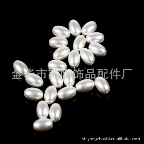 Wholesale 3 * 6mm Double Hole Oval Paint plastic Loose Beads Handmade Beaded Imitation Pearl Clothing Clothing Accessories Factory