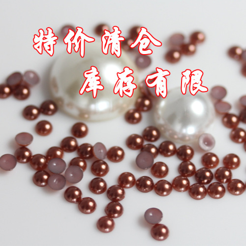 Wholesale Processing 5nm Paint Plastic Half Piece Beads Loose Beads Plastic Imitation Pearl Factory Direct Sales Large Quantity and Excellent Price