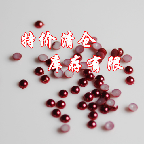 Factory Direct Handmade 4mm Plastic Diy Paint Half Surface round Beads minimum Order of 10，000 Imitation Pearls in Yiwu 