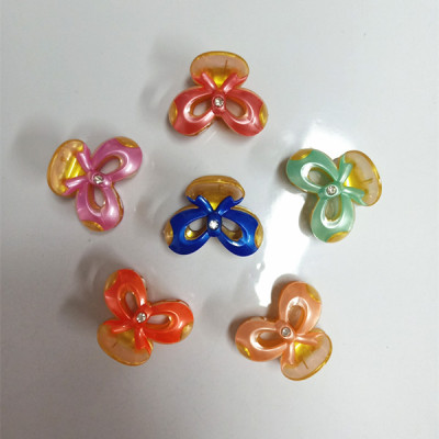 Factory direct sales 4.5cm double layer spray lluster sticky diamond multi-color hair accessories grip