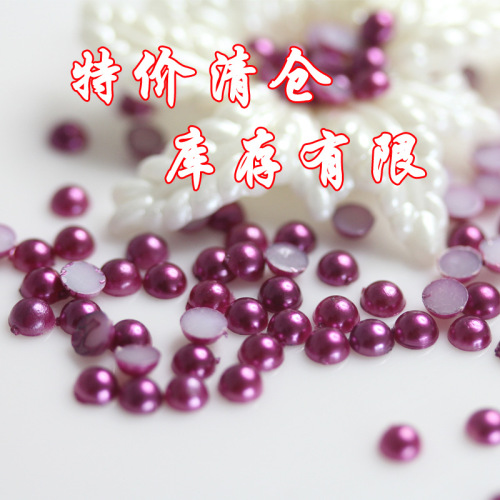 crazy promotion 4mm semicircle paint color imitation pearl half plastic round beads 8800 pieces a pack wholesale