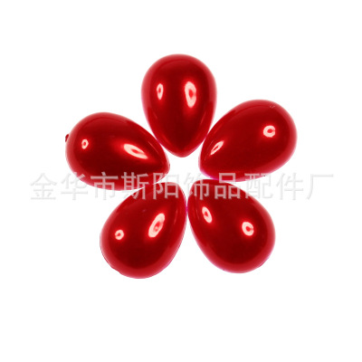 Factory wholesale 3*5mm half drop beads bright red enterprise wholesale mobile phone DIY accessories