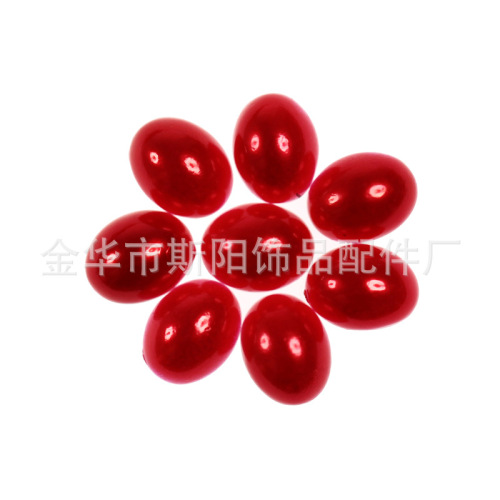 big red 5 * 7mm half oval pearl clothing accessories luggage accessories accessories factory direct sales