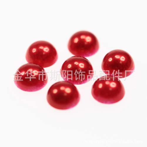 supply paint red half-face beads loose beads mobile phone rhinestone accessories imitation pearl accessories yiwu factory direct sales