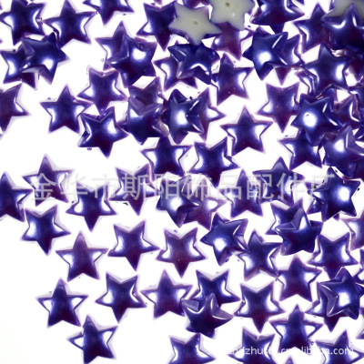 Wholesale 10*10mm five-bead star pearl paint plastic bead clothing accessories yiwu manufacturers direct sales