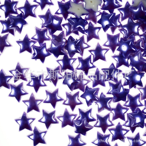 Wholesale 10 * 10mm Five-Pointed Star Pearl Paint Plastic Loose Beads Clothing Ornament Ornament Accessories Yiwu Factory Direct Sales