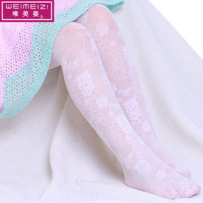Foreign Trade Girls' Pantyhose Stockings Korean Style Spring and Summer Outer Wear Medium and Large Pantyhose Children Lace Stockings