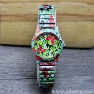 Foreign trade hot style ethnic style small print spring watch band ladies watch elastic band watch