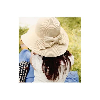 Korean version of bowknot straw hat women can fold beach hats sunshade hats along the sun protection travel hats