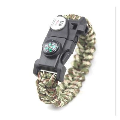 New outdoor umbrella rope hand-woven bracelet outdoor sports survival LED light survival camping bracelet