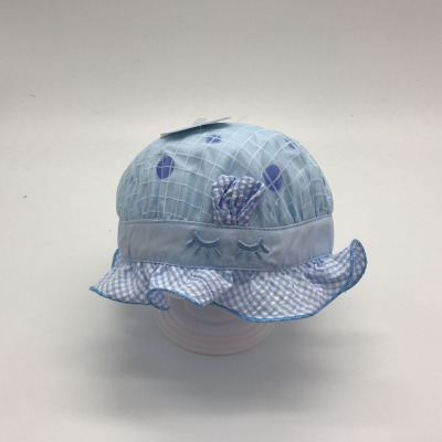 Spring and Autumn Baby Bucket Hat Striped Rabbit Cute Girl Lace Bucket Hat Sunshade Princess Hat Baby Sun Hat Cotton