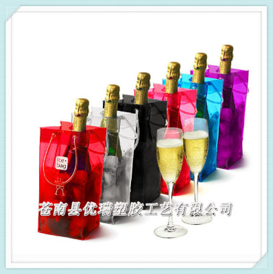 Manufacturer customized transparent PVC shopping bags PVC wine packaging bags PVC cocktail handbag wholesale
