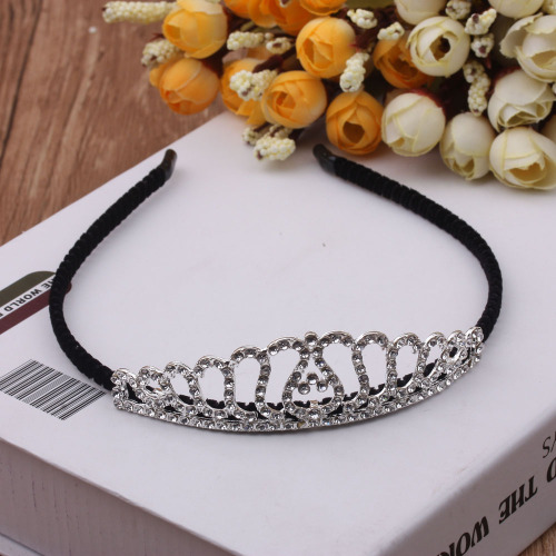 0 Yuan Store Jewelry Children‘s Crystal Crown Headband Flannel Winding Cinderella Princess Crown Performance Headband 