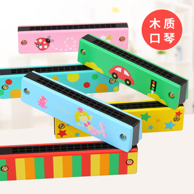 Children with wooden harmonica have 16 pairs of children's first Musical Instruments