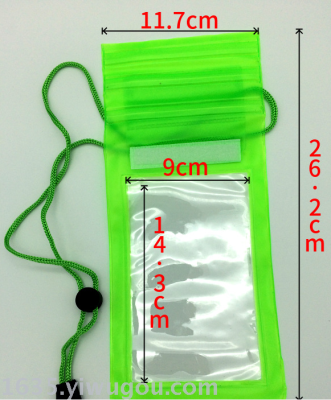 Diving swimming thickening PVC touch screen transparent mobile phone waterproof bag three environmental protection
