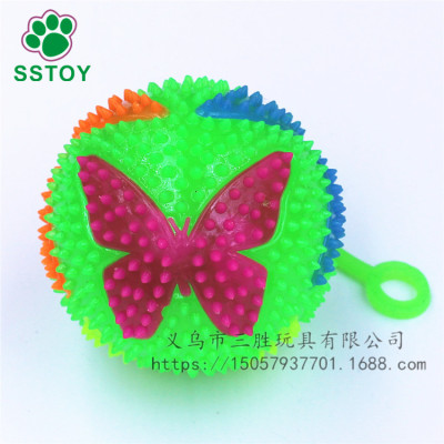 The night market carpet sells The deafening toy ball patch butterfly whistling ball shining elastic ball wholesale