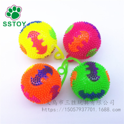 The new hot selling pattern cartoon bat ball glitter toy ball baby pinching music calls The ball