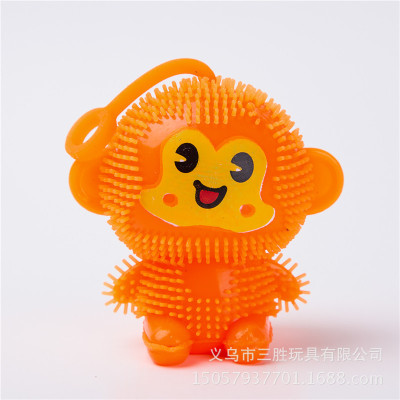 Flash hair ball toys children light whistle BB called small monkey pinching called release pressure ball