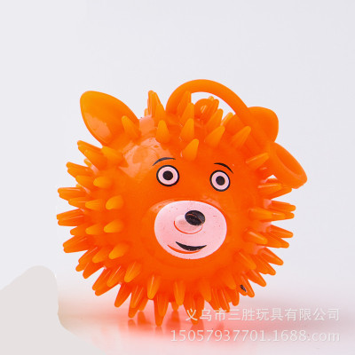 Street stalls sell hot thorn new bear head whistle BB calls the shiny wool ball sparkle ball to vent the ball