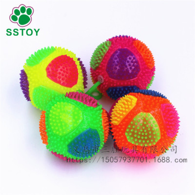 Foreign trade cross-border e-commerce goods source luminescent toys 75mm triangle design whistle handle massage ball