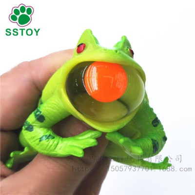 Release TPR frog grape ball soft glue children toys bubble frog toys with exploding pressure