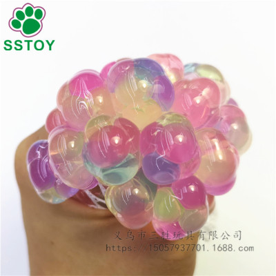 Creative outlet pink department colored bead grape ball vented water ball pressure relief toy ocean baby ball