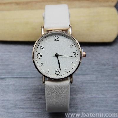 Korean version of the fashionable new style small fresh sensei female simple 1-12 digital belt ladies watch