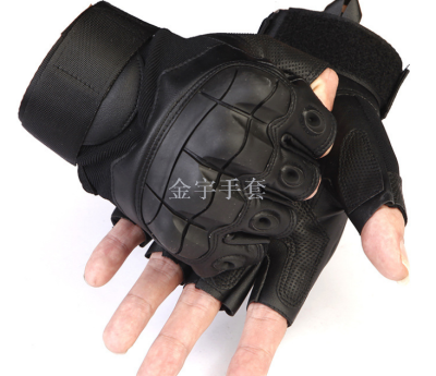 2018 new soft shell sports half-finger gloves outdoor protection combat army Mimi half-finger anti-cutting gloves