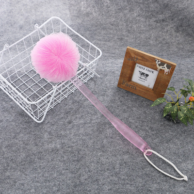 Creative multi-function hang type extended handle bath brush handle bath ball bath rub back play bubble bath flowers wholesale