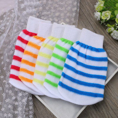 Household bathroom polyester two - color bath gloves exfoliating scrubbing gloves creative bath towel manufacturers source