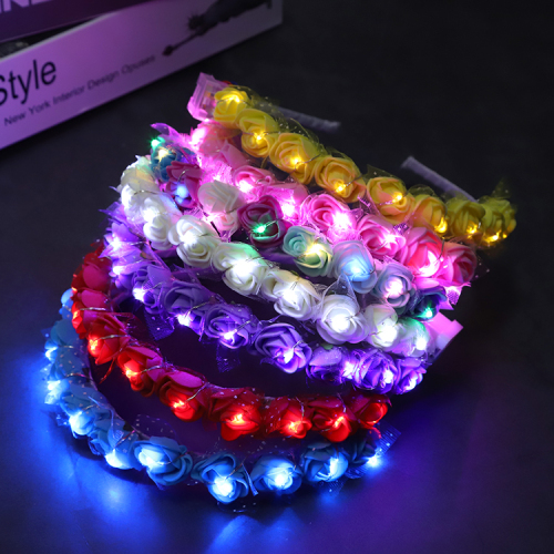 New Bride and Bridesmaid Flower Girl Rose Garland Headband Photo Photo Studio Photography Head Buckle Headdress Factory Direct Sales