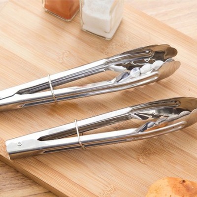A 9 - inch stainless steel food clip of bread clip barbecue baking supplies barbecue tongs barbecue tools food clip