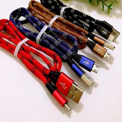 Applicable to apple 6/7/8/x android phone data cable bi-color fabric weaving aluminum alloy data cable wholesale