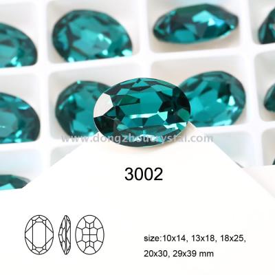 Manufacturer direct selling dark green 4120 oval pointed bottom flower k9 crystal diamond accessories
