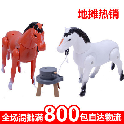 New - style electric toys wholesale revolving around the pile pony circle pull grinding electric pony toys