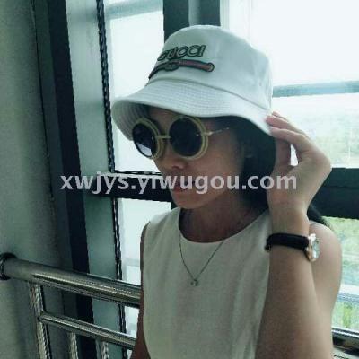 New style embroidered standard cloth personality fisherman's hat leisure white men and women's fashion basin hat sunshade sun protection hats