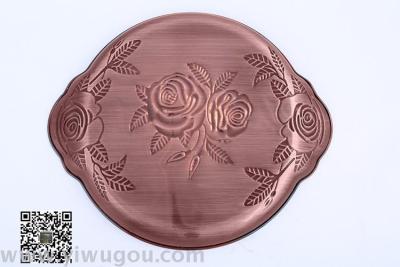 High quality stainless steel bronze rose bowl fruit tray stainless steel plate