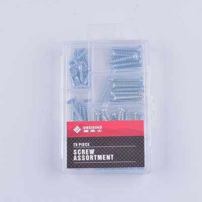 70pcs hardware set with self - tapping screw pp transparent box for environmental protection