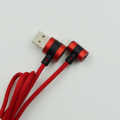 Suitable for apple bend data cable android type-c plug in charging cable 2A quick double 90 degree bend cable