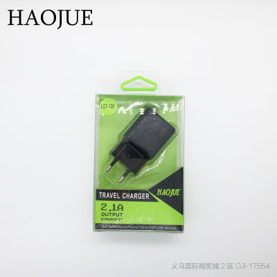 HAOJUE's new mobile phone charger has A black carved head 2.1A, which can be charged quickly with A rose charger