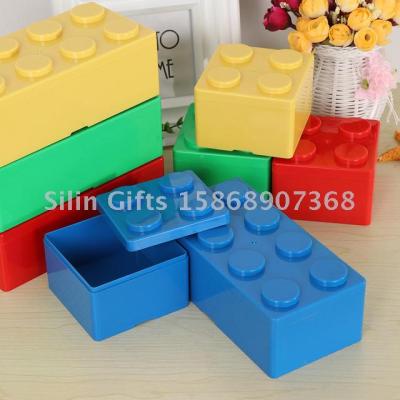 Creative Storage Box Building Block Shaped Plastic Saving Space Box Super Imposed Desktop Handy Office House Keeping