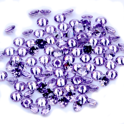 Purple AAAAA Grade Cubic Zirconia Beads Round Shape Cubic Zirconia Stones Perfect For Jewelry Accessories And DIY 