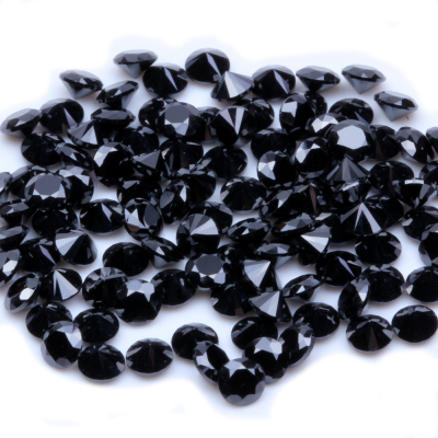 Black AAAAA Grade Cubic Zirconia Beads Round Shape Cubic Zirconia Stones Perfect For Jewelry Accessories And DIY 