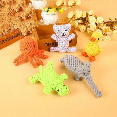Factory direct pet toys cotton rope weaving animal duck giraffe molars toy dog toys wholesale