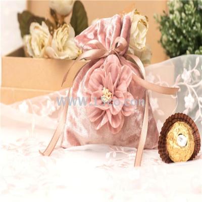Sugar box wedding european-style creative velvet happy candy sack return gift candy bag