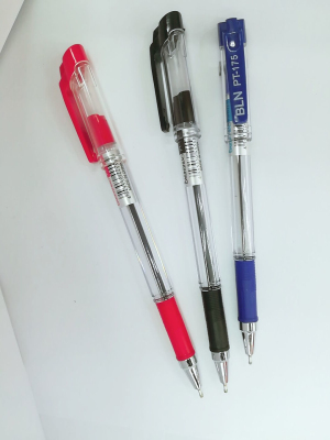 Factory Direct Sales 175 Neutral Oil Pen Ballpoint Pen Wholesale Pull Cap 0.8mm Black Blue Red