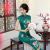 Lady's dress: the new group flower color phoenix runway stand collar short elegant style long-sleeved qipao 