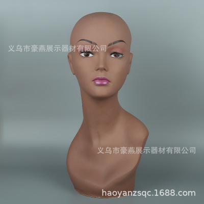 African Female Head Scarf Display Mannequin Head Ornament Mannequin Head Plastic Makeup Mannequin Head Display Hat Wig